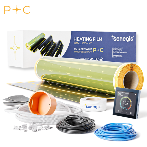 Folia grzewcza Senegis Premium PTC- zestaw 9m2, szer.100cm,140W/m2, SG601wifi